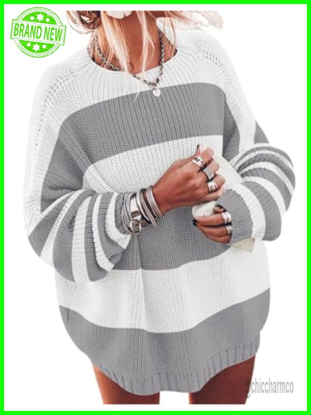 Women's Oversized Chunky Knit Batwing Sleeve Mock Neck Pullover Sweater